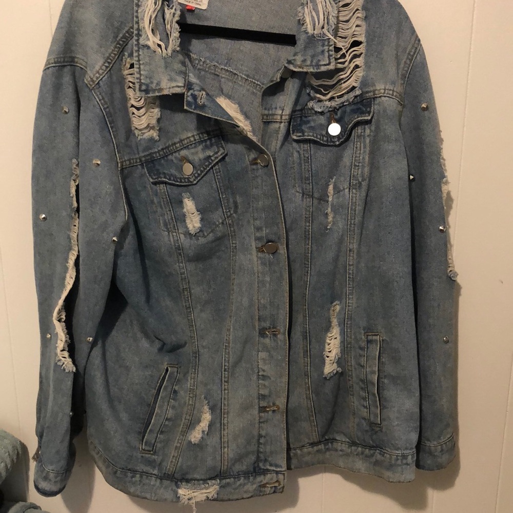 Distressed Denim Jacket - image 1